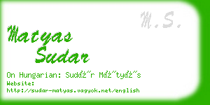 matyas sudar business card